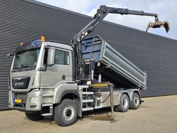 TGS 28.400 6x4-4 BL  / Z CRANE + 2 SIDE TIPPER